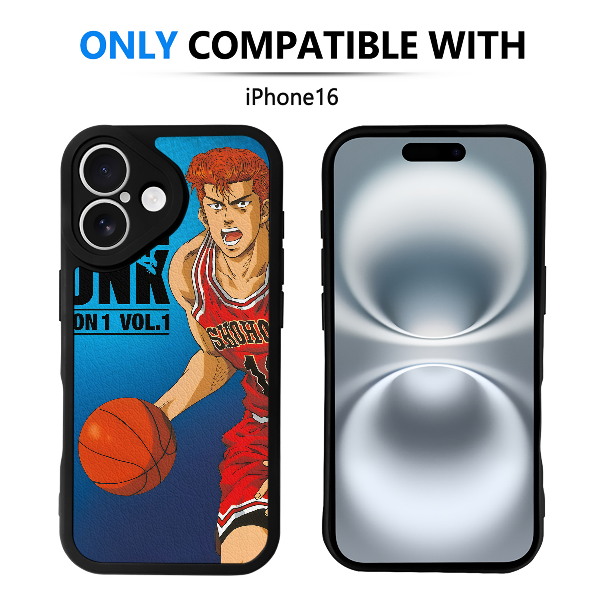 （画像用） SLAM DUNK／スラムダンク 【iPhone 16シリーズ対応】シリコンスマホケース（レザー調） 材質：シリコン